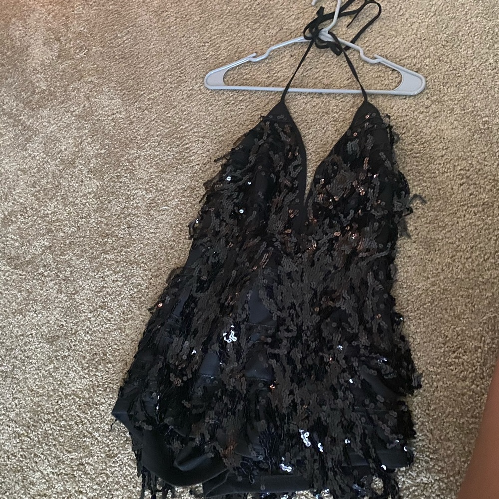Black sequined romper worn once